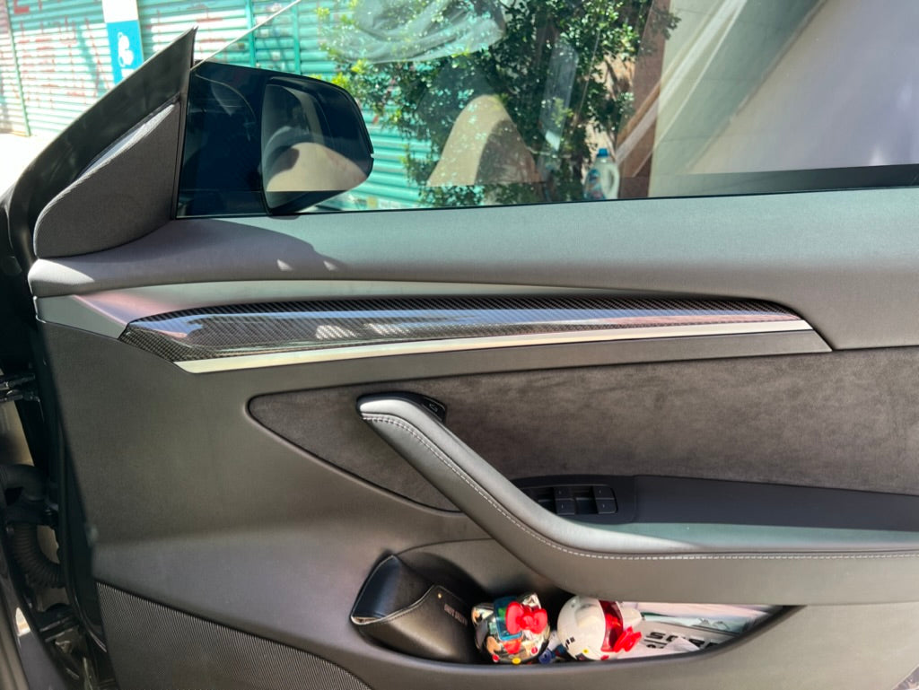 Model 3/Y Gloss Carbon Fiber Dashboard and Front Door Trim Panel Replacement Kit